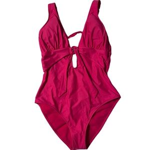 Swiminista Hot Pink Cheerful Front Tie One Piece